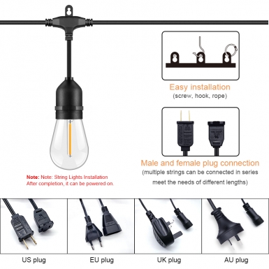 LED户外灯 - HCP091 S14非标圆线灯串